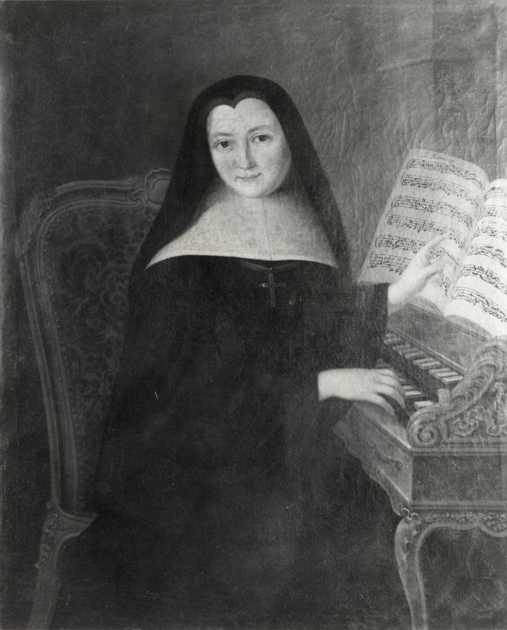 来自Abbaye de Montmartre的Nun教授大键琴 作者 法语学校