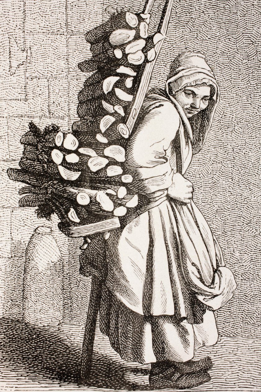 一个女人携带木柴在1875年巴黎出售，1875年 作者 法语学校