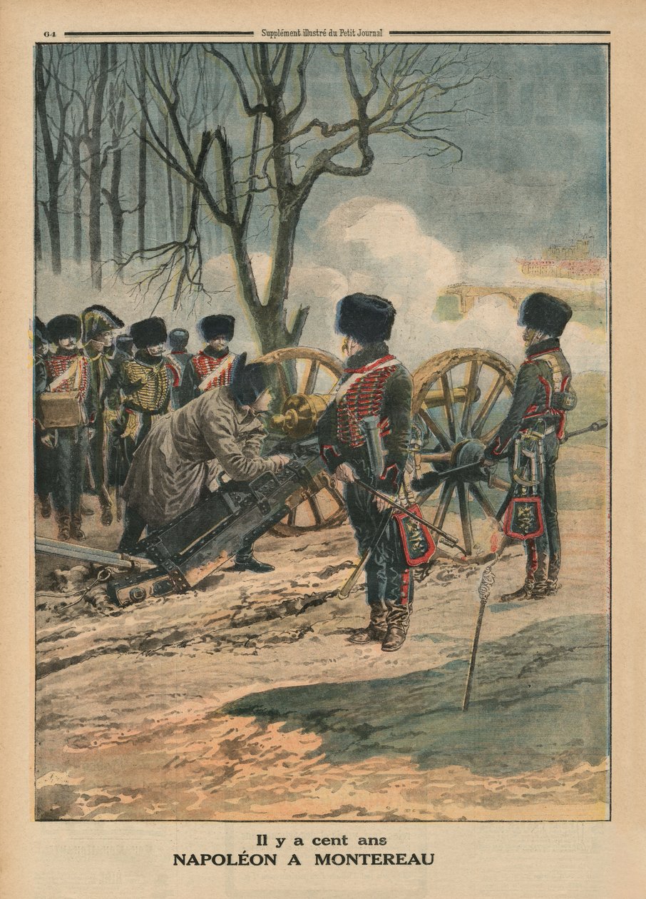 一个世纪前，1814年2月18日在拿破仑在Montereau，封面插图来自&39;Le Petit Journal&39;，补充说明，1914年2月22日 作者 法语学校
