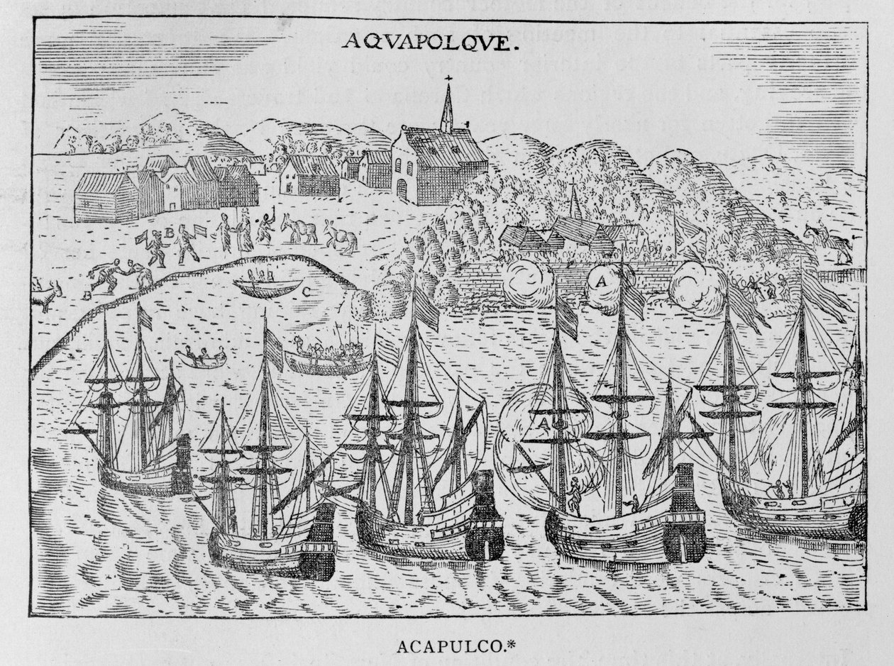 &39;阿卡普尔科&39;，来自Jean-Baptiste Labat（1663-1738）的新航程，第二航班，巴黎，1722年 作者 法语学校