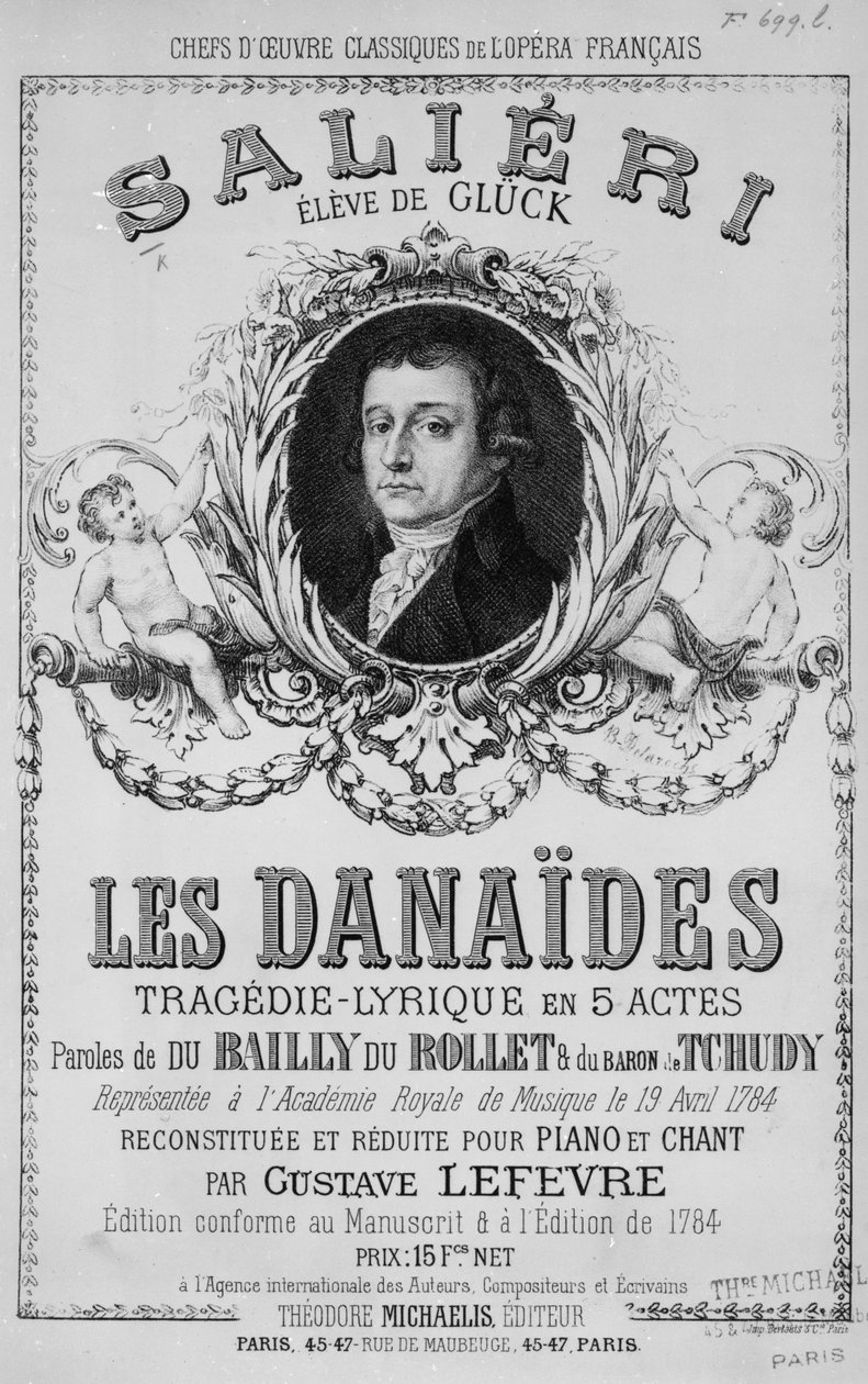 &39;Les Danaides&39;的广告，1784年4月19日 作者 法语学校