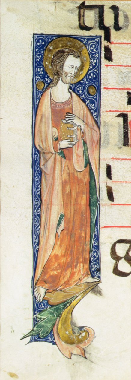 拿着书的传道者，c.1320 作者 法语学校