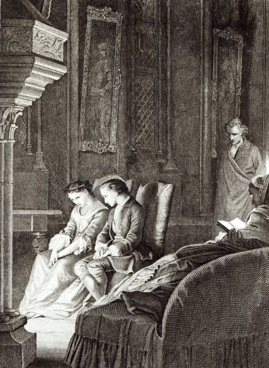在Combourg的一个晚上，来自&39;Les Memoires d&39;Outre-Tombe&39;的插图由Francois Rene de Chateaubriand（1768-1848）c.1836 作者 法语学校