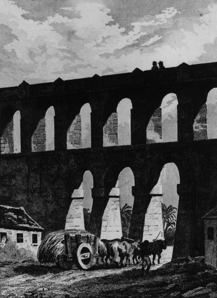 里约的Aqueduct，来自&39;Bresil，Colombie et Guyanes&39;，Ferdinand Denis和Cesar Famin 作者 法语学校