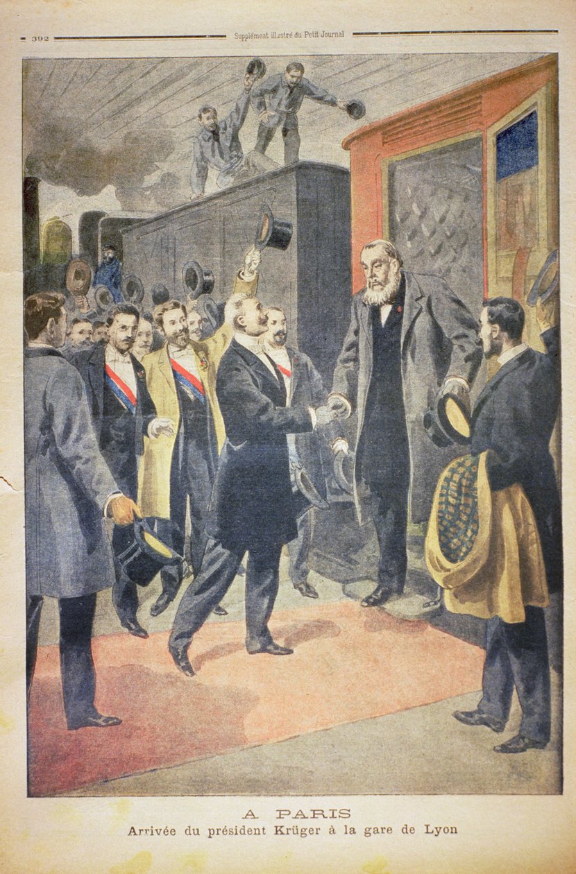 巴黎：克鲁格总统抵达里昂火车站，1900年12月9日“Le Petit Journal”的插图（另见116054） 作者 法语学校