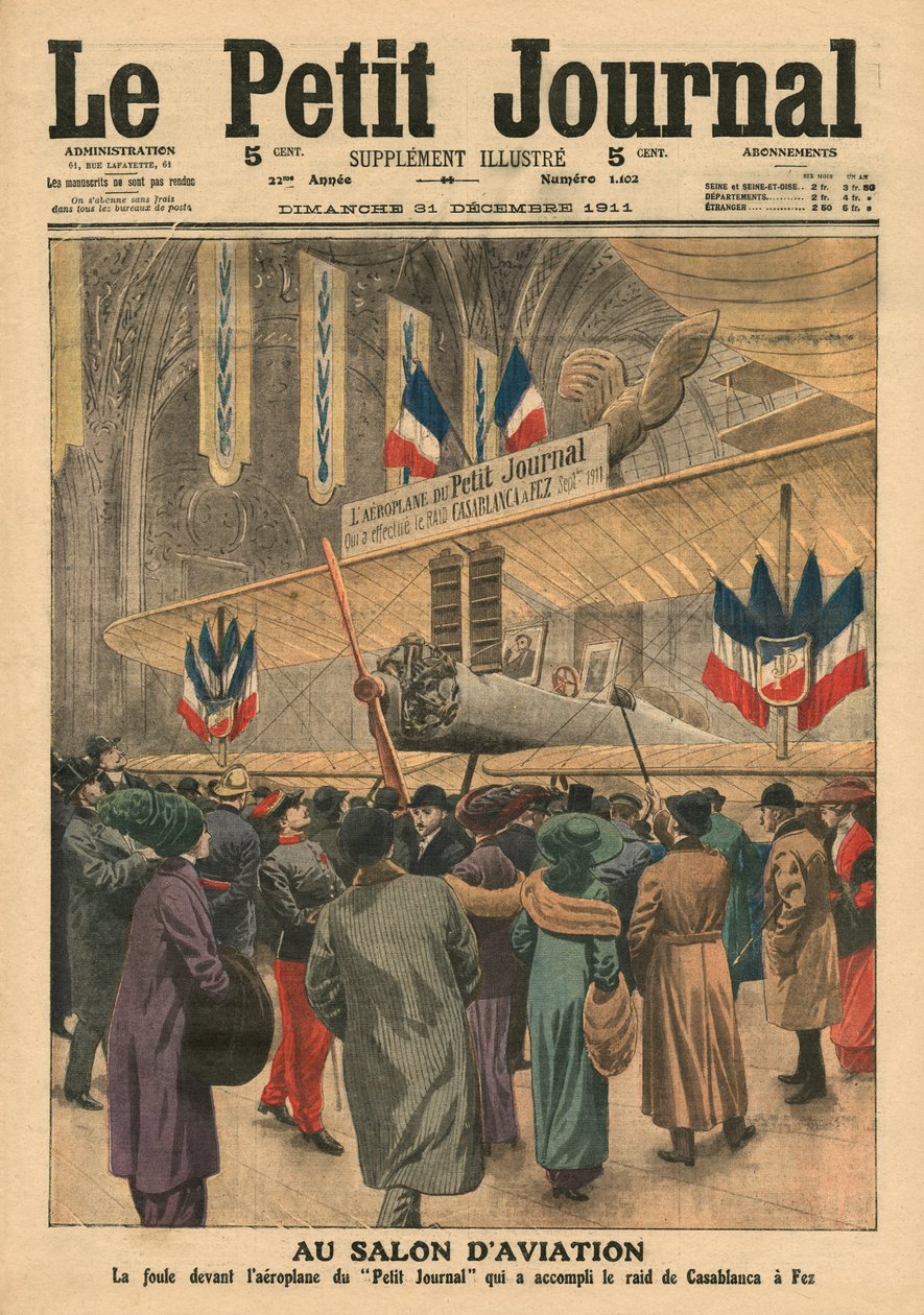 在飞机沙龙，插图来自&39;Le Petit Journal&39;，补充说明，1911年12月31日 作者 法语学校
