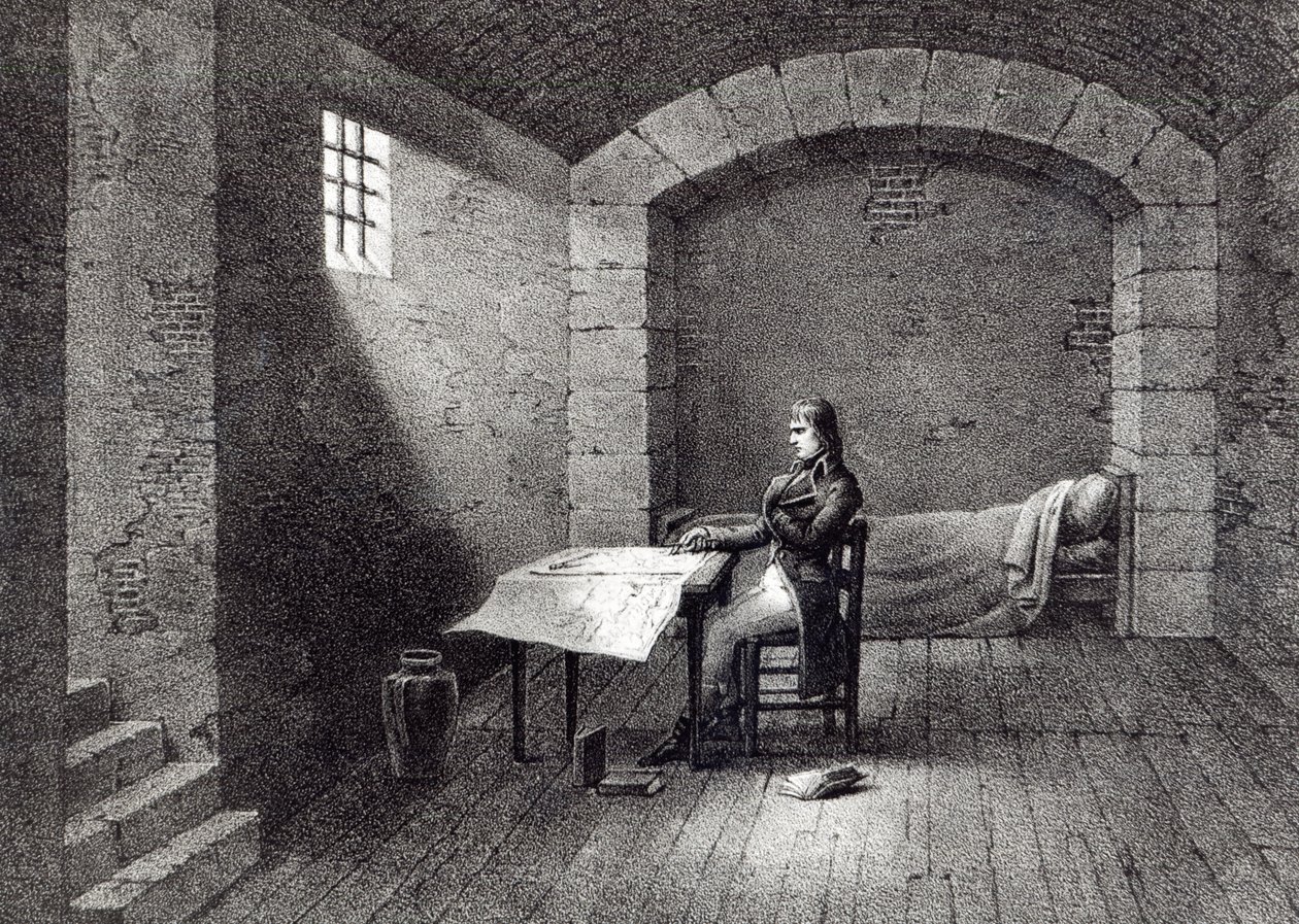 波拿巴准将在尼斯堡卡尔的监狱中，由Jean-Baptiste Jobard（1792-1861）刻 作者 法语学校