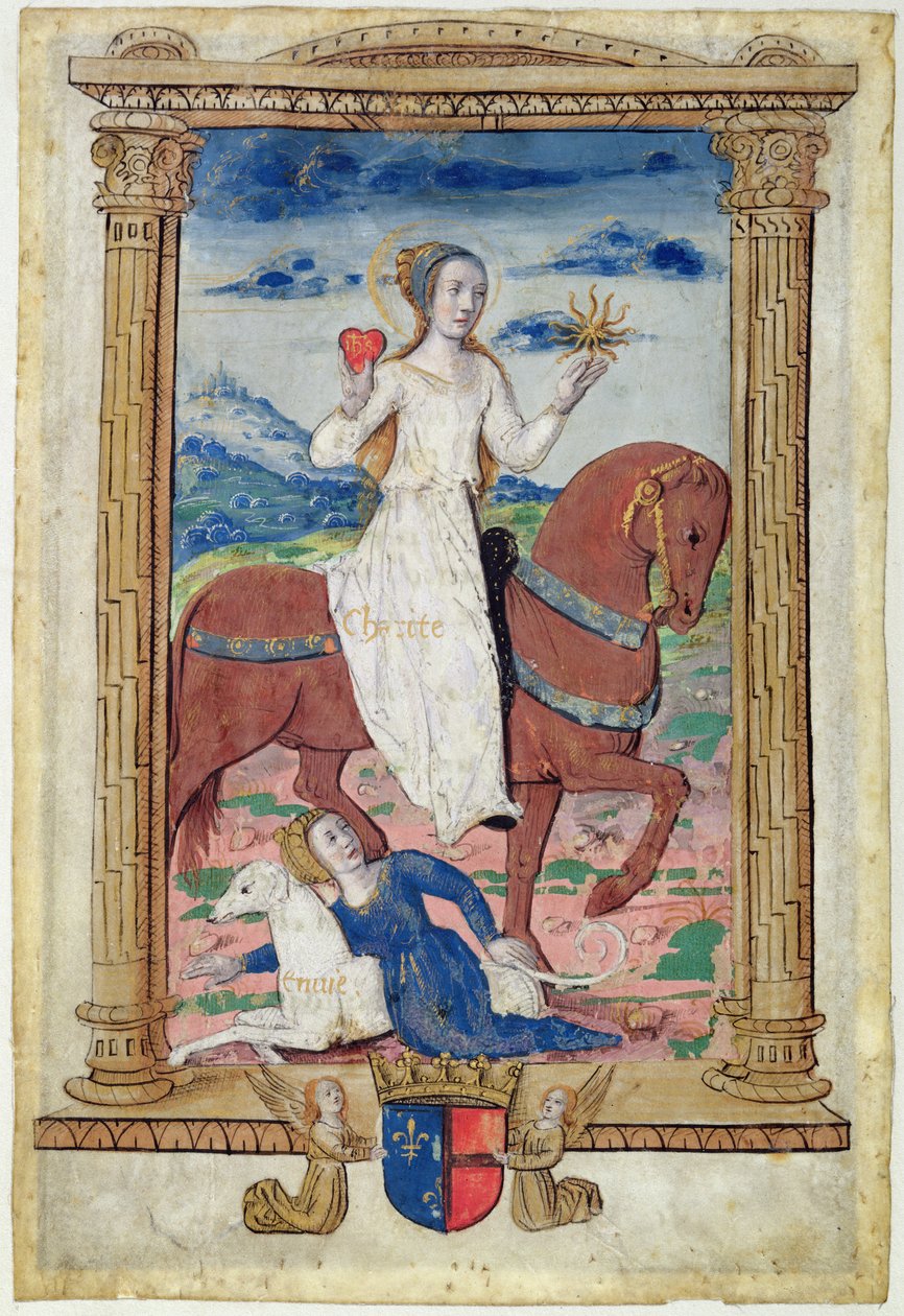 CL 22718 C来自&39;Rondeaux des Vertus&39;的慈善对抗嫉妒，为Louis de Savoie创作 作者 法语学校