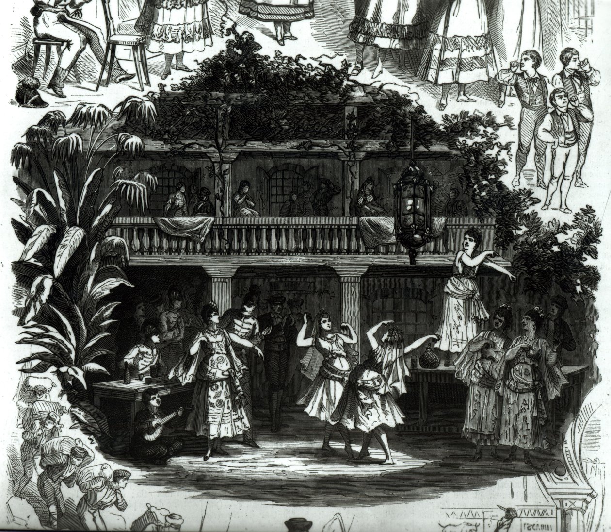 Lilas Pastia酒馆的卡门，Georges Bizet的歌剧场景（1838-75） 作者 法语学校