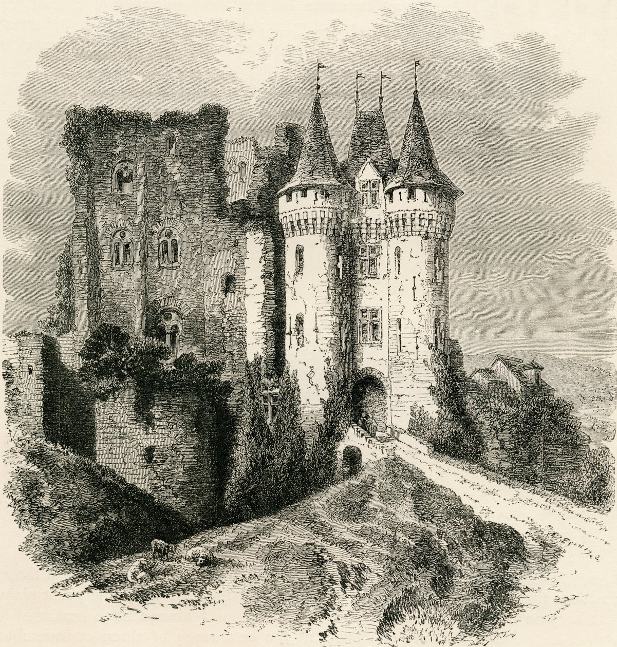 法国Nogent-le-Rotrou的Chateau Saint-Jean，19世纪，由Samuel G. Green牧师创作的“French Pictures”，于1878年出版 作者 法语学校