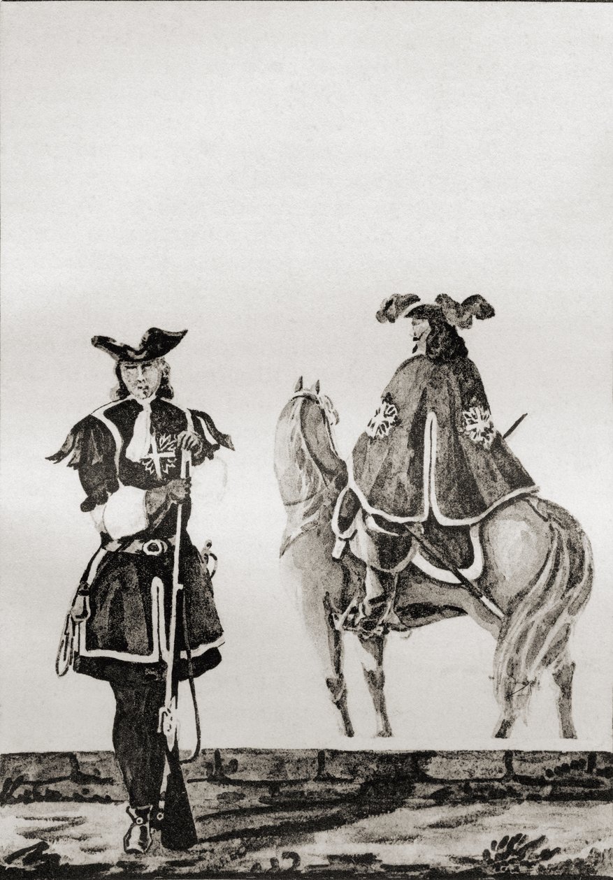 路易十四国王的火枪手公司，来自&39;回忆录de de Batz-Castelmore Comte d&39;Artagnan&39;，1928年出版 作者 法语学校