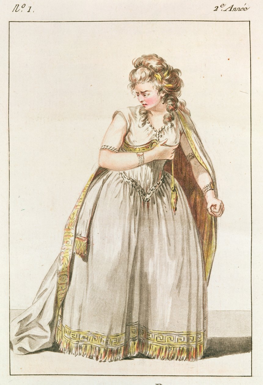 波斯特里斯夫人的服装，波利因在Polyeucte，第四幕，1786年的角色 作者 法语学校