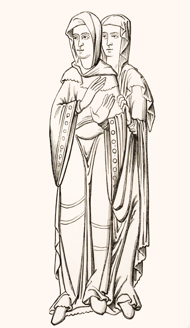 法兰克斯法院女士的服装（6-10世纪）由Paul Lacroix（1806-84）出版的“Le Moyen Age et La Renaissance”于1847年出版 作者 法语学校