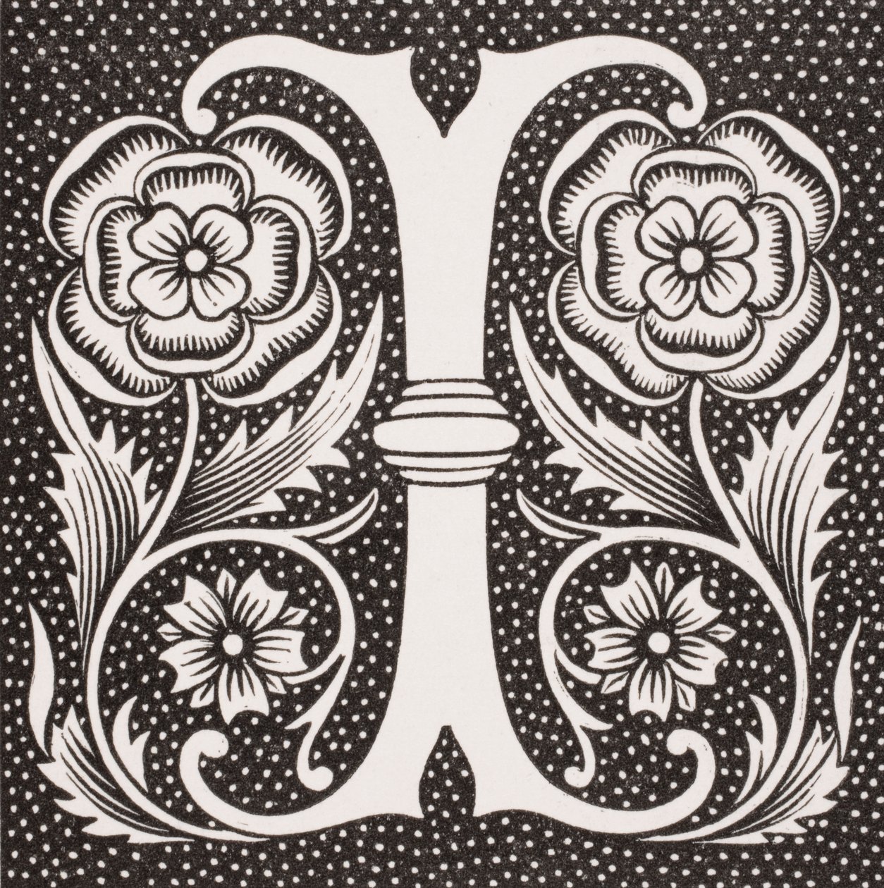 装饰字母&39;I&39;，来自&39;中世纪和文艺复兴&39;的Paul Lacroix（1806-84）于1847年出版 作者 法语学校