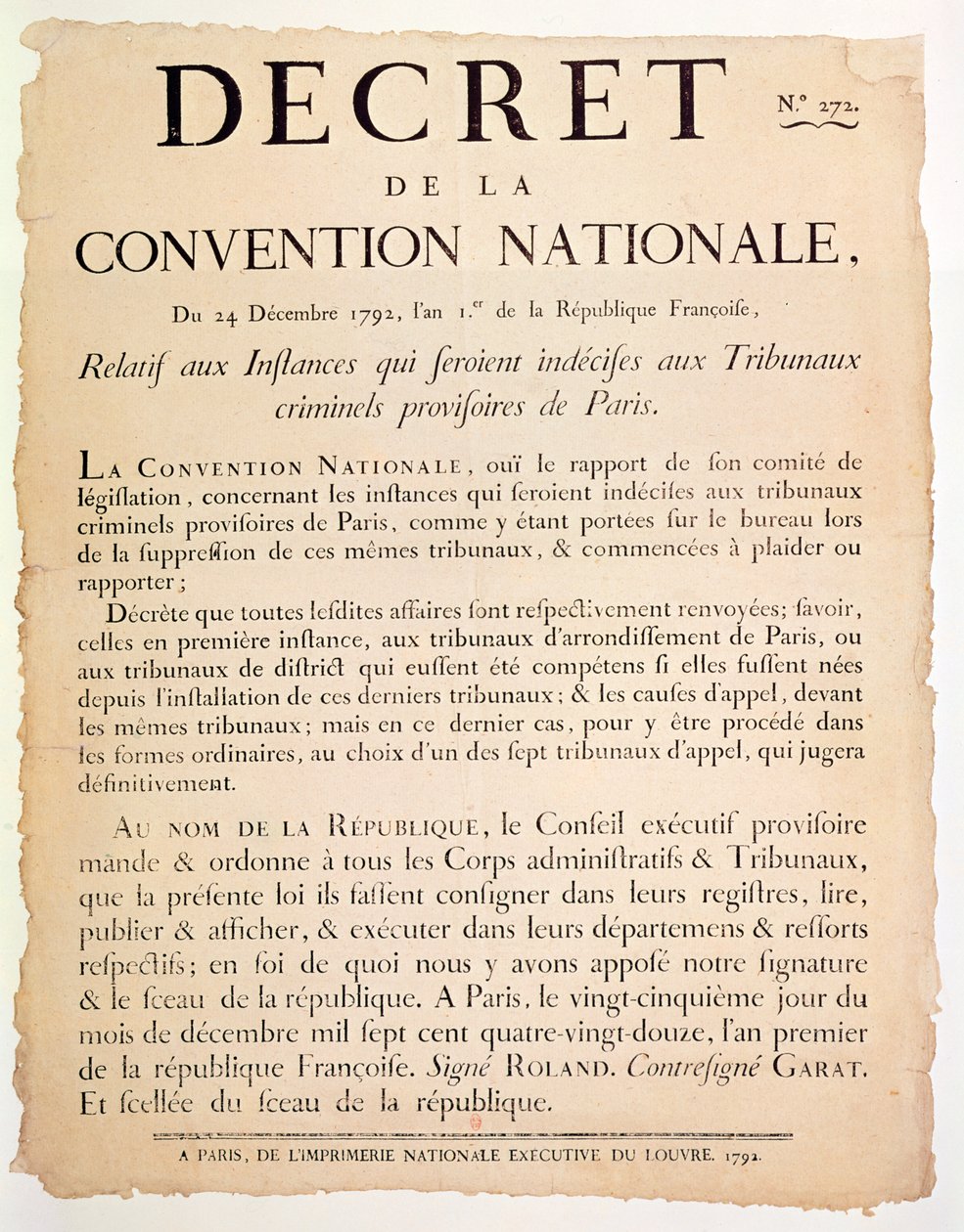 1792年12月24日国民大会法令 作者 法语学校