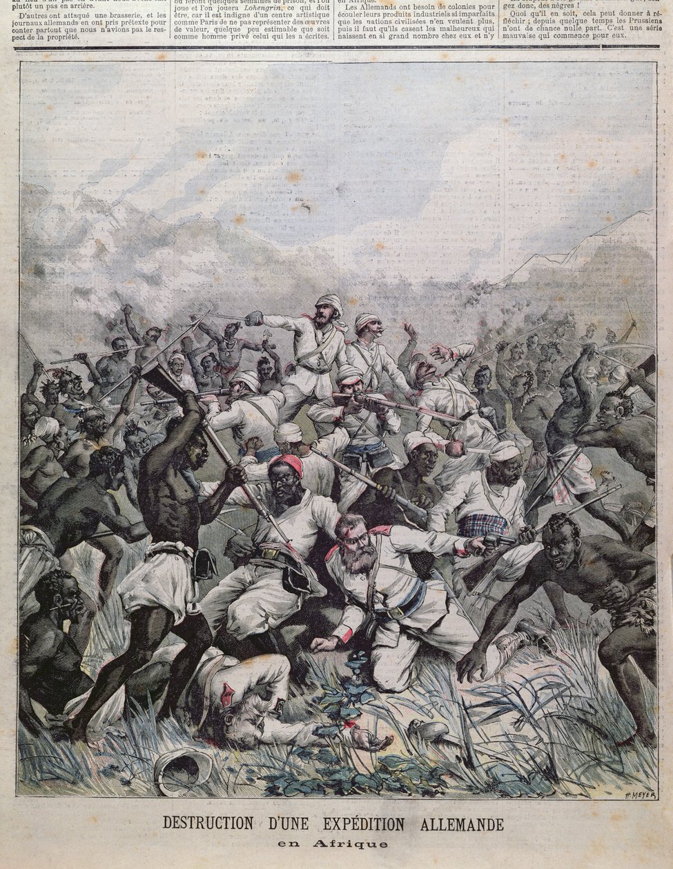 非洲德国远征的破坏涵盖了Le Petit Journal，1891年的插图 作者 法语学校