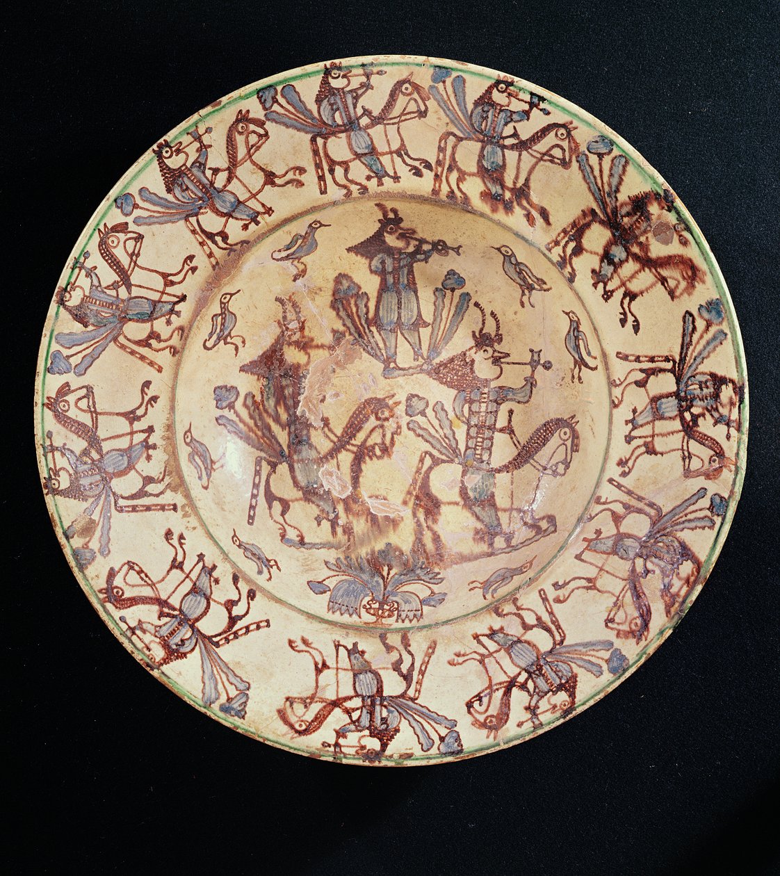 与骑士吸烟管，Giroussens车间（陶瓷） 作者 法语学校