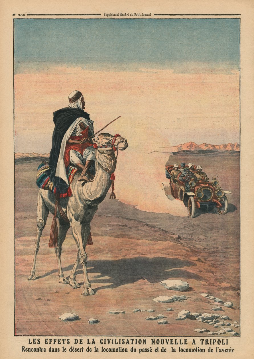 的黎波里新文明的影响，插图来自&39;Le Petit Journal&39;，补充说明，1911年11月5日 作者 法语学校