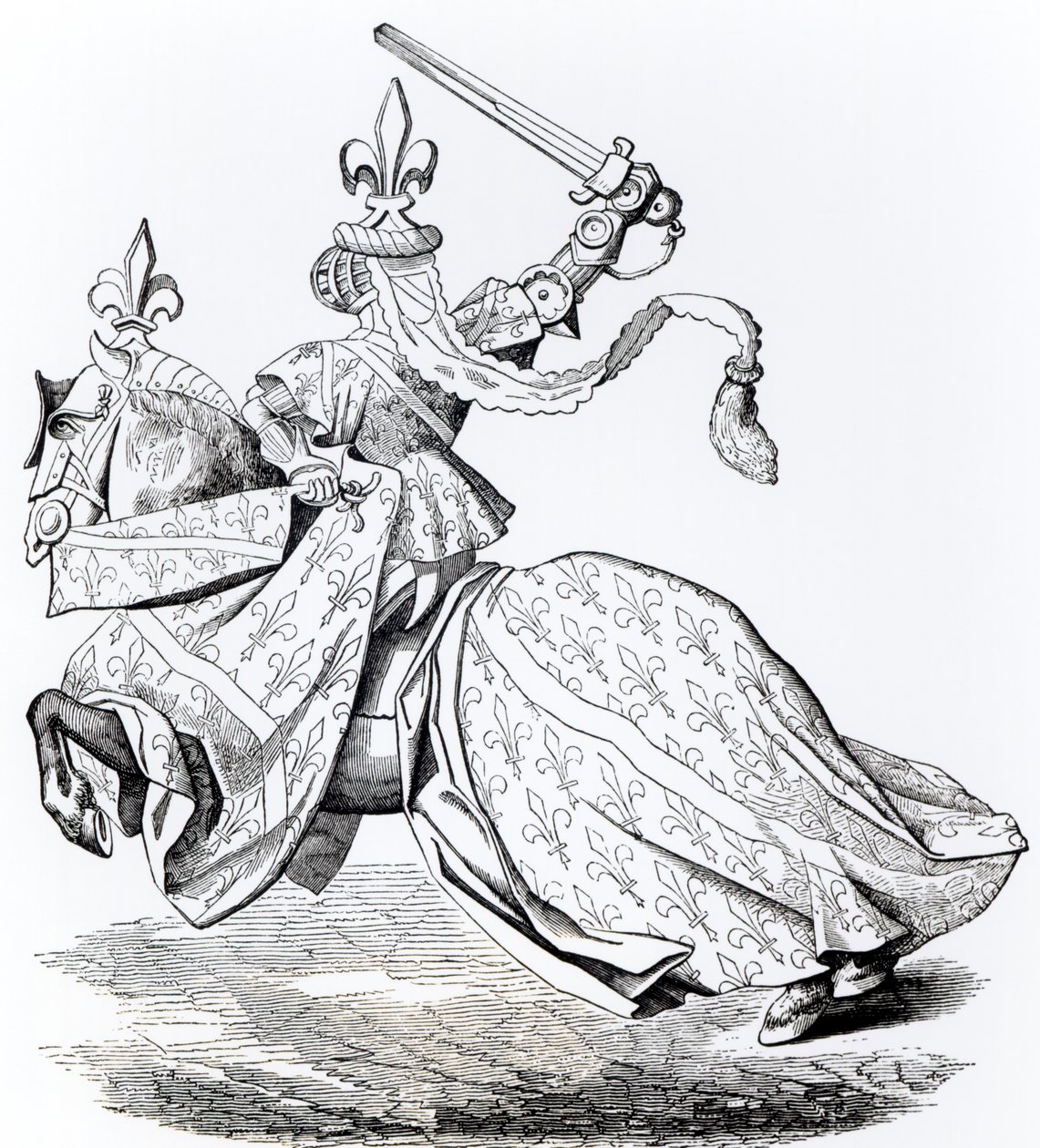 来自“Tournois du Roy Rene”中的缩影的Duc de Bourbon传真参加比赛 作者 法语学校