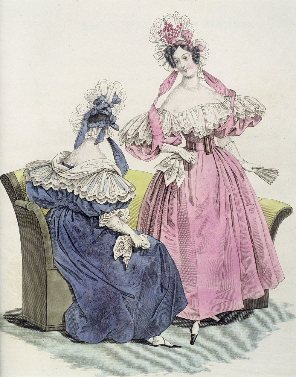 时尚盘子，&39;The Follet Courrier des Salons Modes&39;，1832年 作者 法语学校