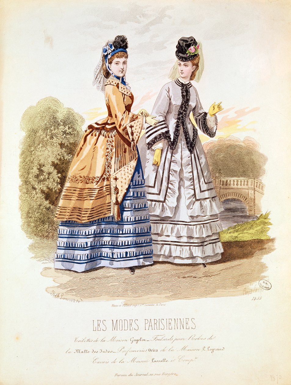 时尚板块来自&39;Les Modes Parisiennes&39;，1870年 作者 法语学校