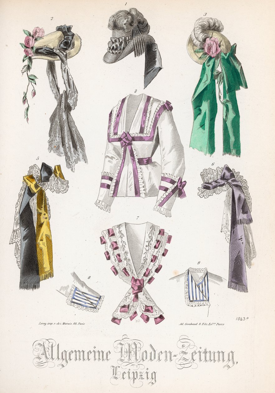 时尚板块来自&39;Allgemeine Moden-Zeitung&39;，莱比锡，1872年 作者 法语学校