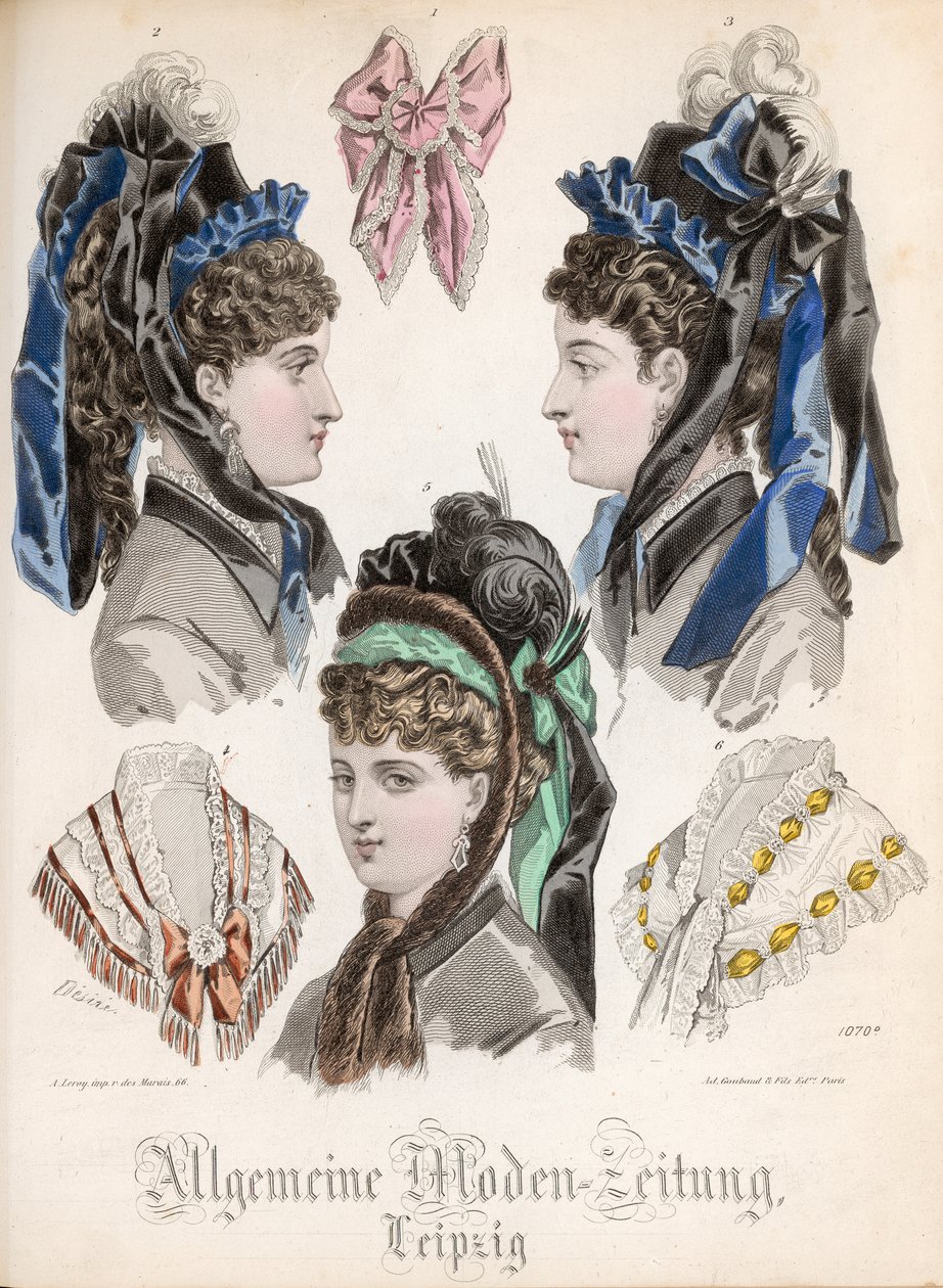 时尚板块来自&39;Allgemeine Moden-Zeitung&39;，莱比锡，1872年 作者 法语学校