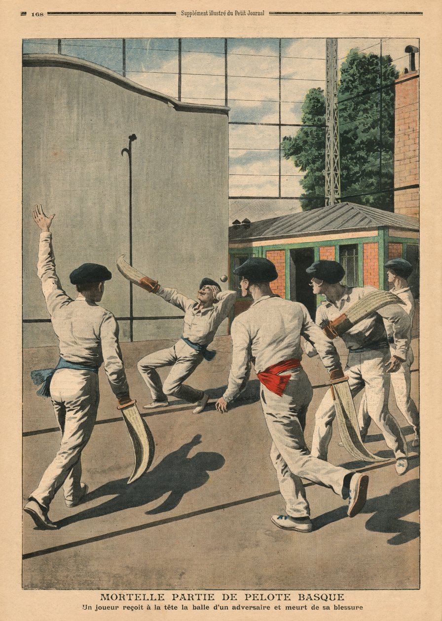 Fatal Basque Pelota，来自&39;Le Petit Journal&39;的插图，补充illustre，1907年5月26日 作者 法语学校