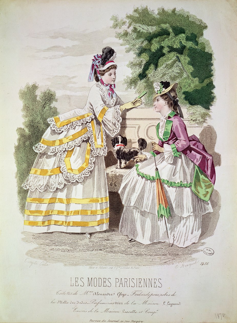 女性时尚，来自&39;Les Modes Parisiennes&39;1870 作者 法语学校
