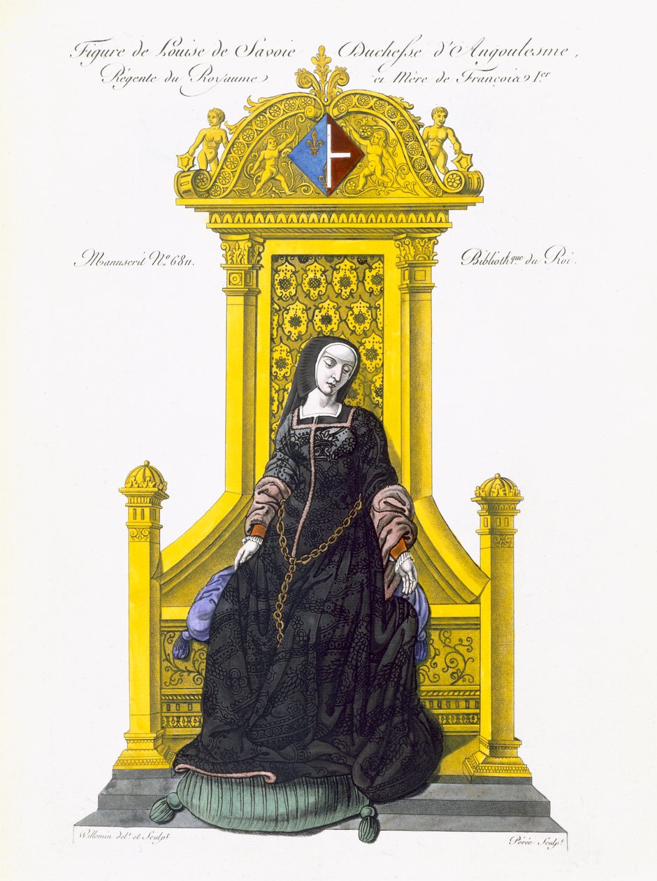 Louise de Savoie（彩色aquatint）图 作者 法语学校