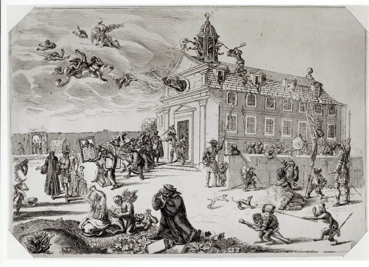 在Charenton寺火，1685 作者 法语学校