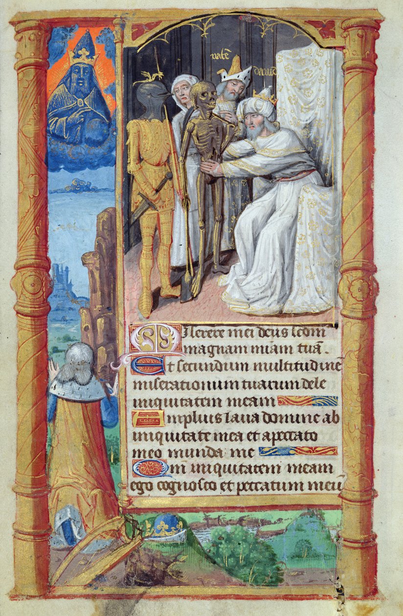 Fol.52v大卫之死，来自Heures a lageage de Rome 作者 法语学校