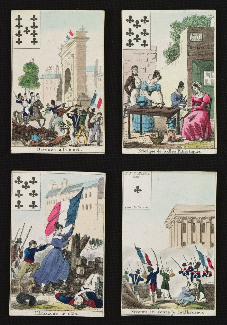 四张扑克牌，纪念1831年7月的英雄，1831年 作者 法语学校