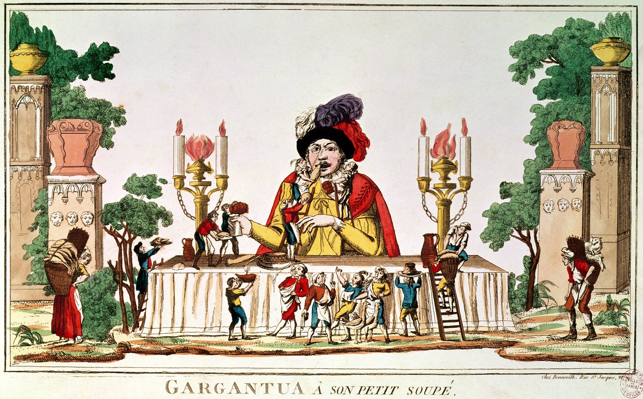Gargantua在他的小晚餐，c.1800 作者 法语学校