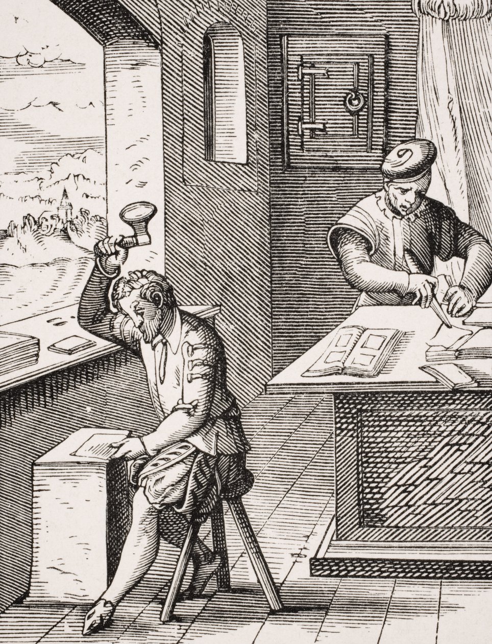 Goldbeater，由Jost Amman（1539-91）在&39;Le Moyen Age et La Renaissance&39;中由Paul Lacroix（1806-84）复制木刻，1847年出版 作者 法语学校