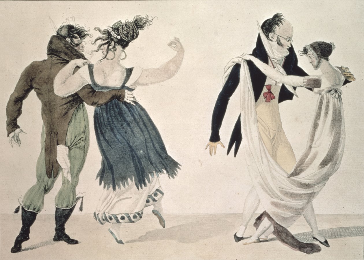 好形式，第1号：华尔兹，讽刺漫画，1820年 作者 法语学校