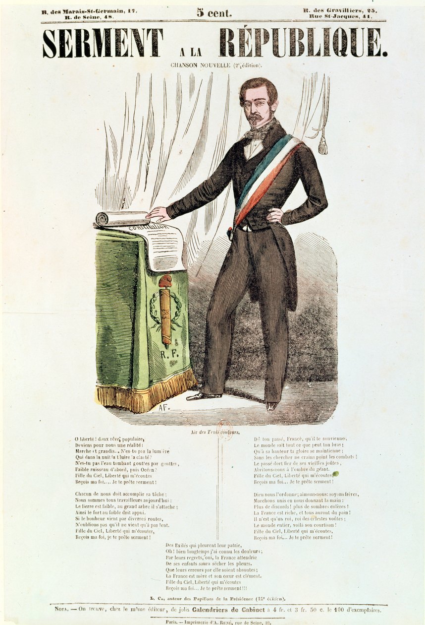 “誓言共和国”的插图抒情诗，c.1848-52 作者 法语学校