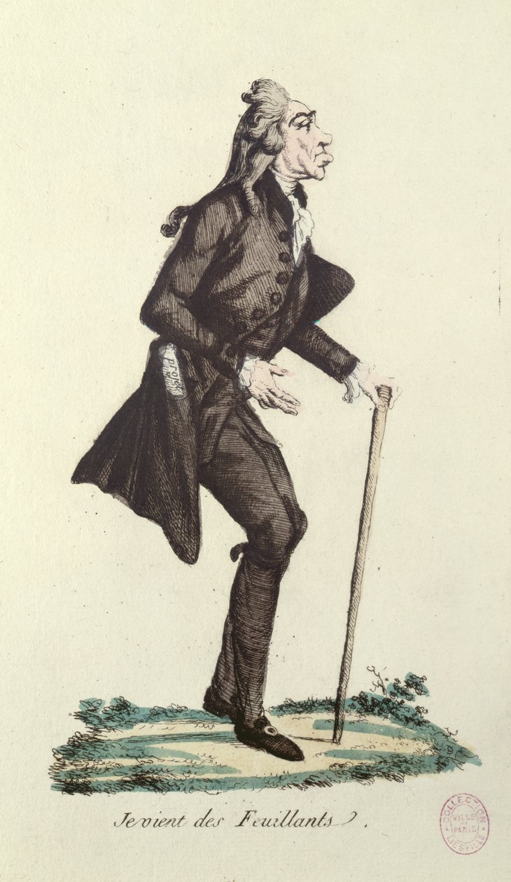 Je Viens des Feuillants，法国大革命的漫画，c.1791-92（彩色蚀刻） 作者 法语学校