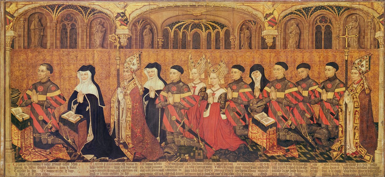 Jean I Jouvenel des Ursins（1360-1431）和他的妻子Michelle de Vitry（d.1456）和他们的家人，1445-49 作者 法语学校