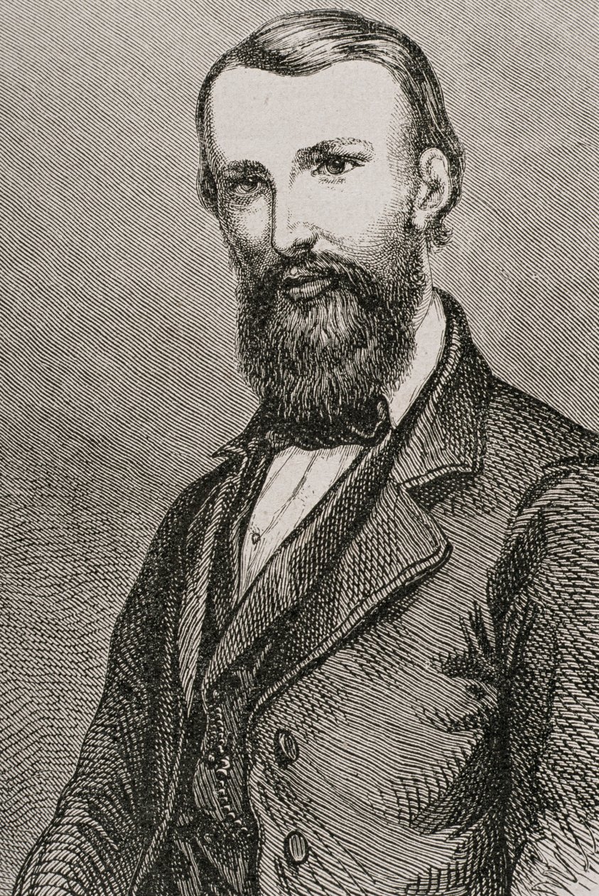 John William Wills（1834-61），英国探险家，来自&39;Le Tour du Monde&39;，于1860年代在巴黎出版 作者 法语学校