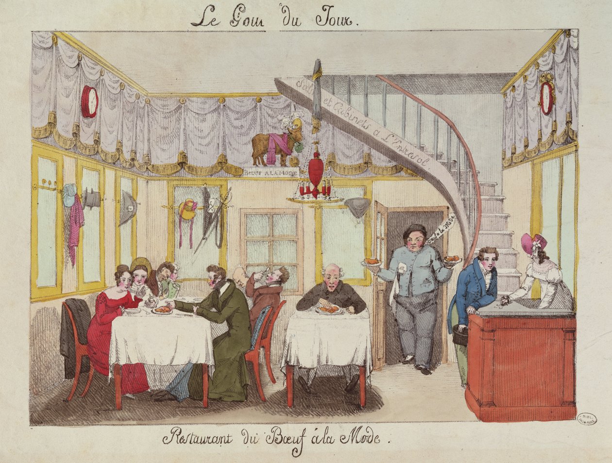 Beef a la Mode，rue Valois，Paris，来自Le Gout du Jour，1830年（另见167981） 作者 法语学校
