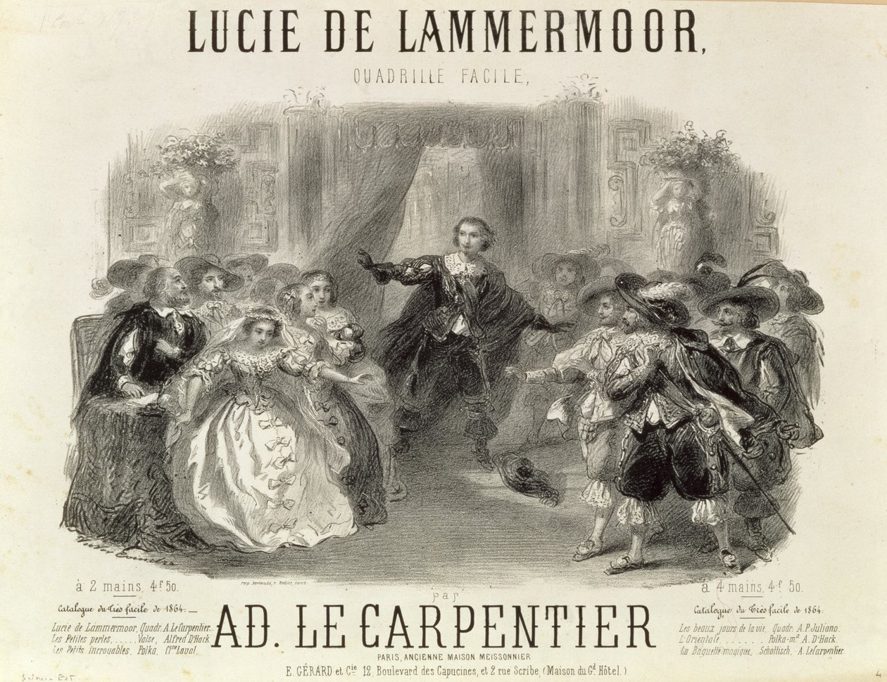 &39;Lucia de Lammermoor&39;由Domenico GM Donizetti（1797-1848）创作的歌剧，1864年 作者 法语学校