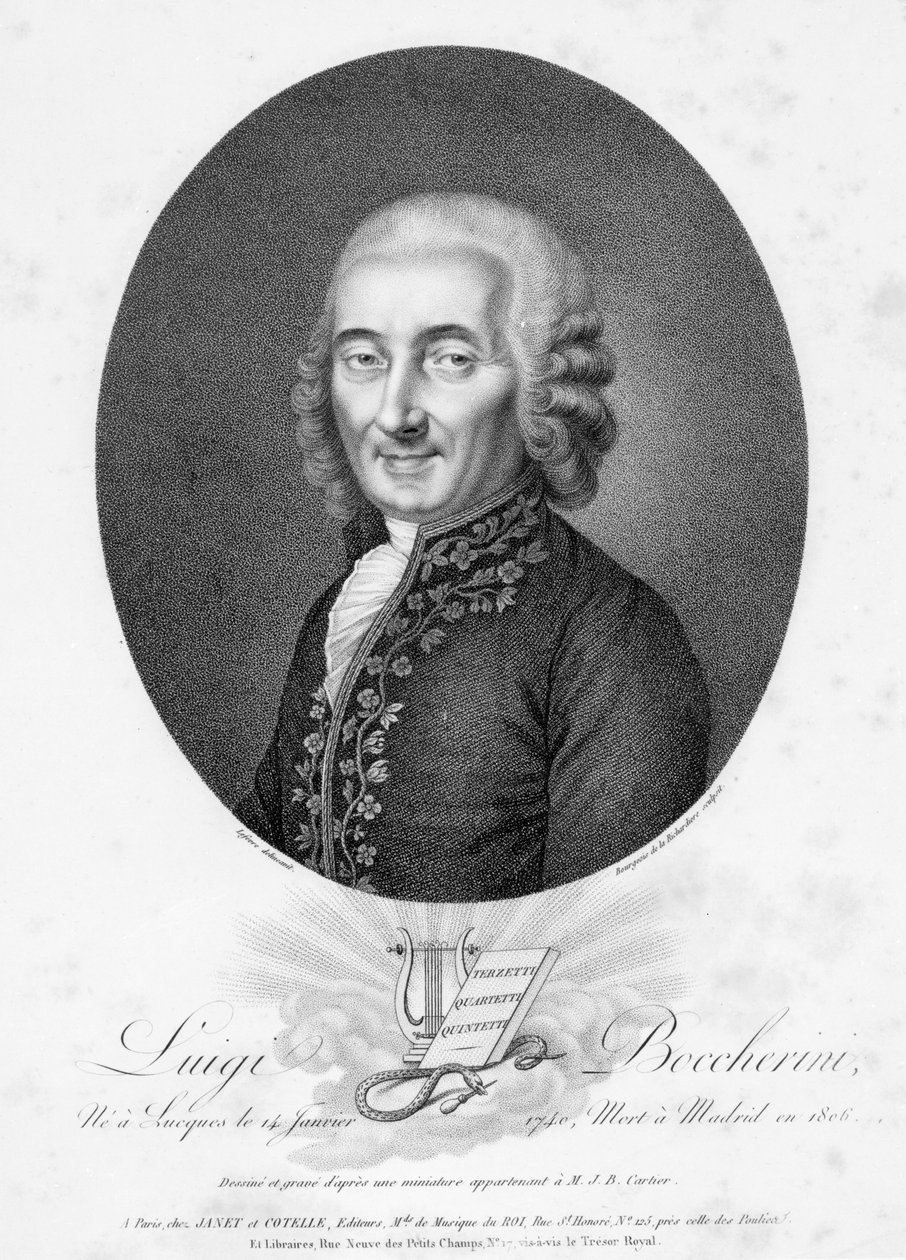 Luigi Boccherini，由Bourgeois de la Richardiere雕刻，c.1806 作者 法语学校