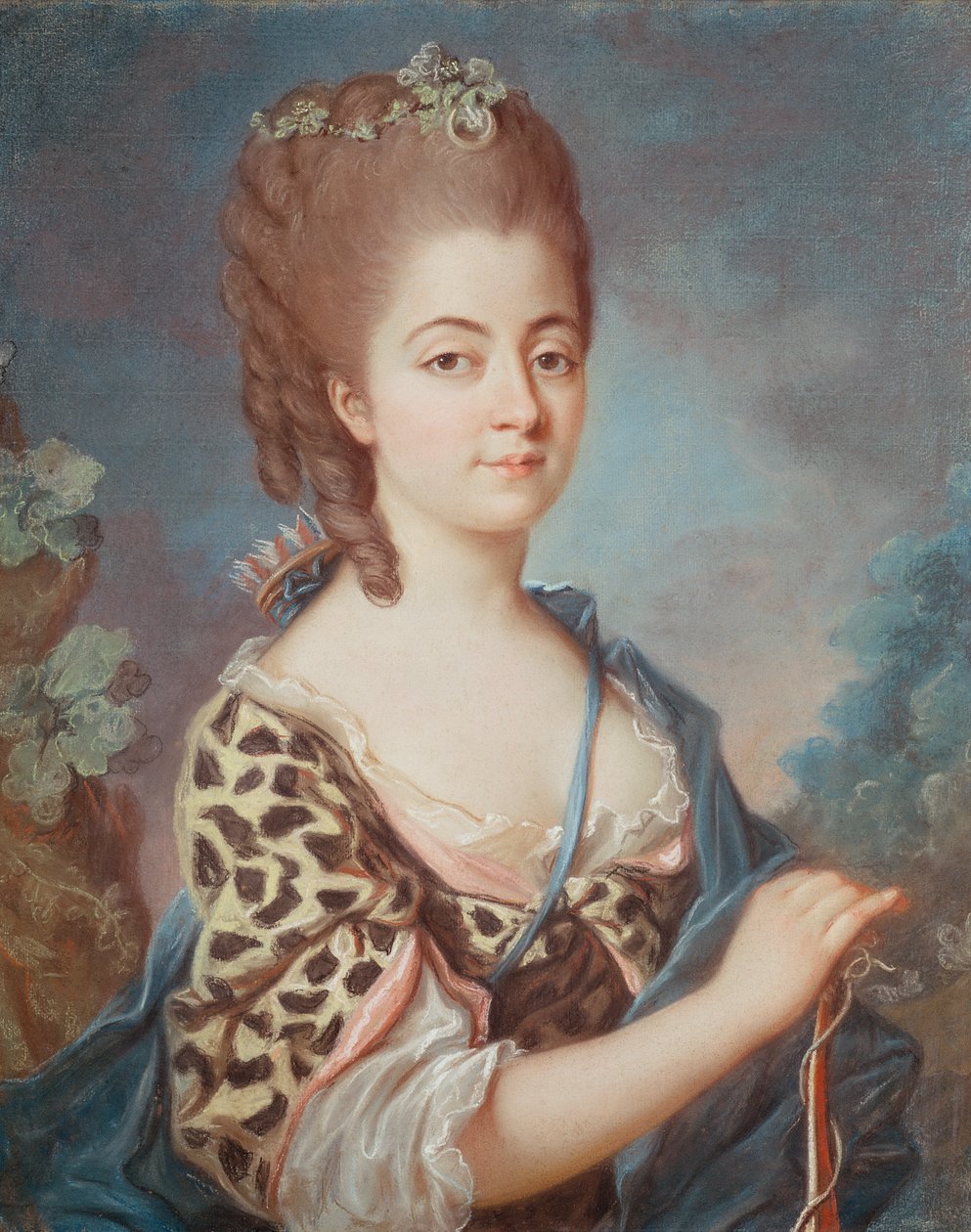 Dupin de Francueil夫人（1748-1821）出生于萨克森州的Marie Aurore（纸上粉彩） 作者 法语学校