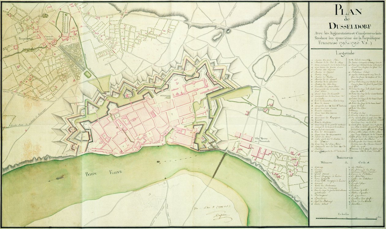 杜塞尔多夫地图，1797年 作者 法语学校