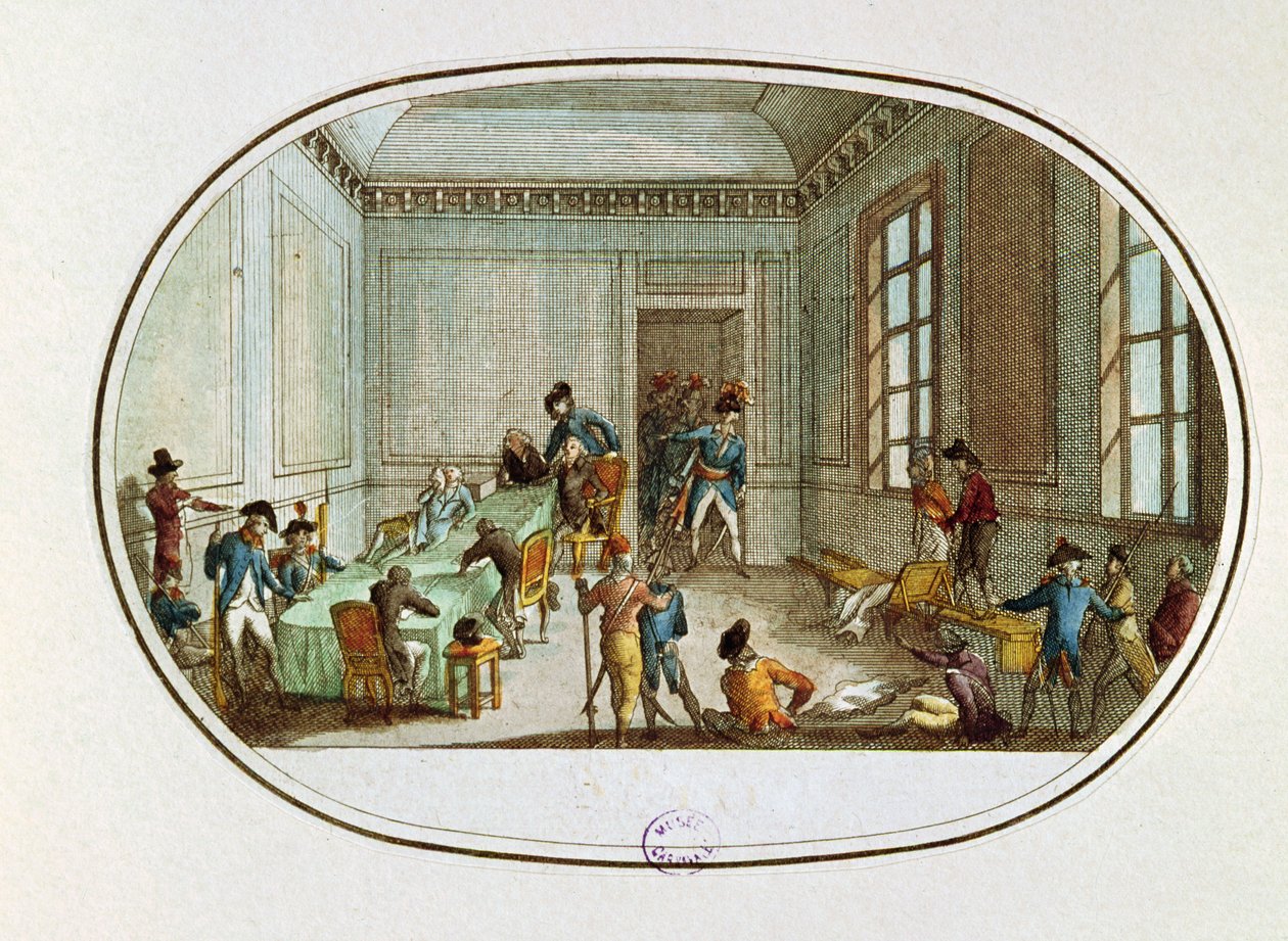 Maximilien de Robespierre（1758-94）在Comite de Salut Public，10 Thermidor An II（1794年7月28日）的前厅受伤 作者 法语学校