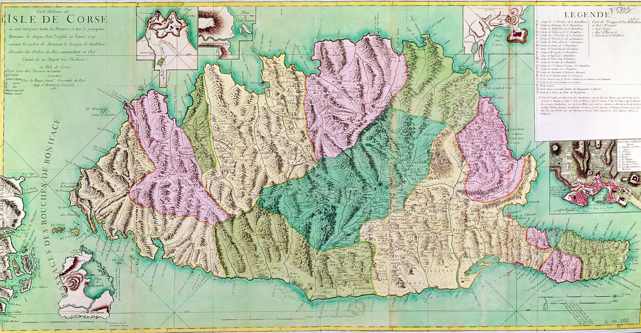 1768年科西嘉岛军事地图 作者 法语学校