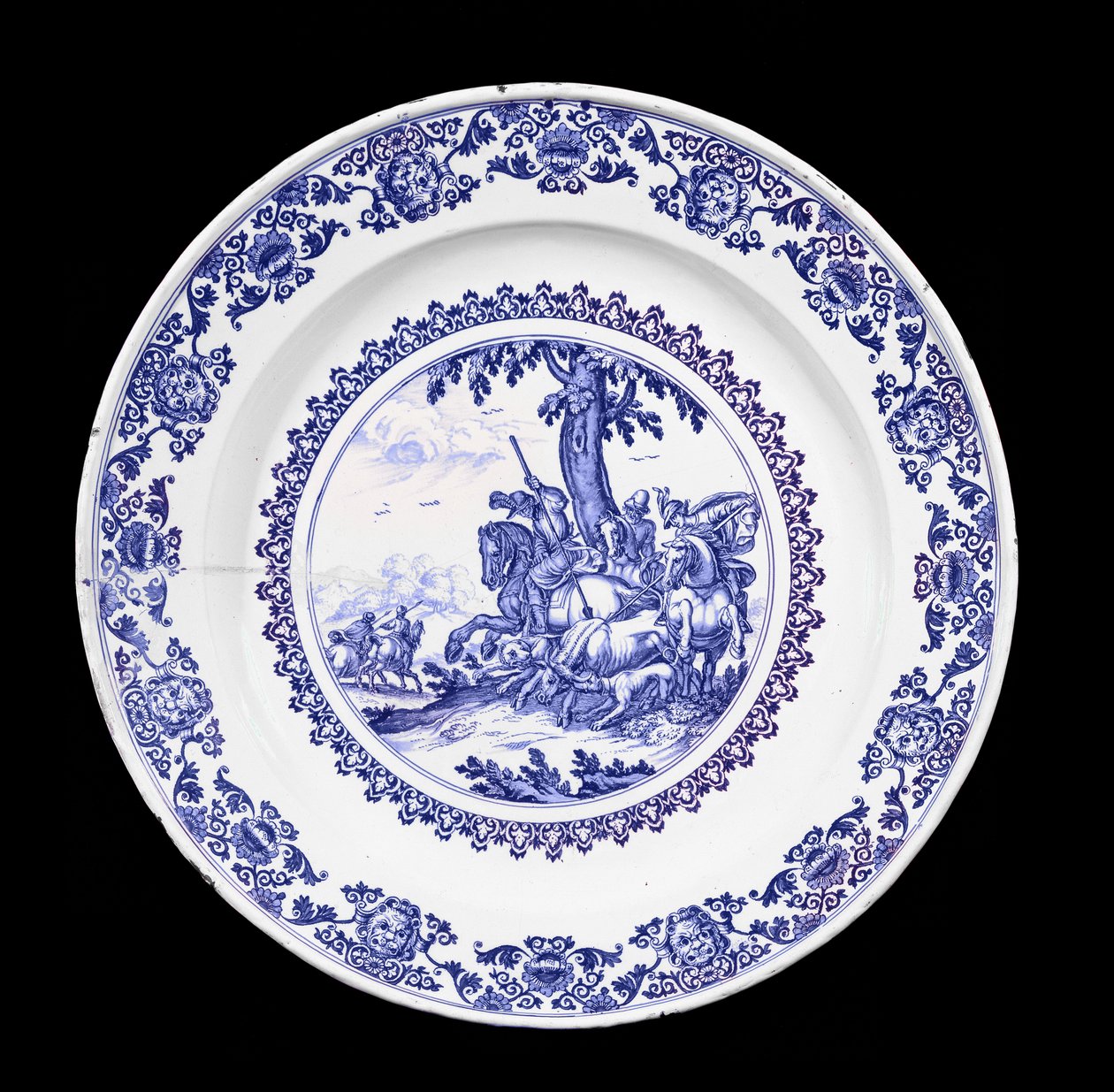 Moustiers菜，可能是由Gaspard Viry（1668-1720）绘制的，c.1700（彩陶） 作者 法语学校