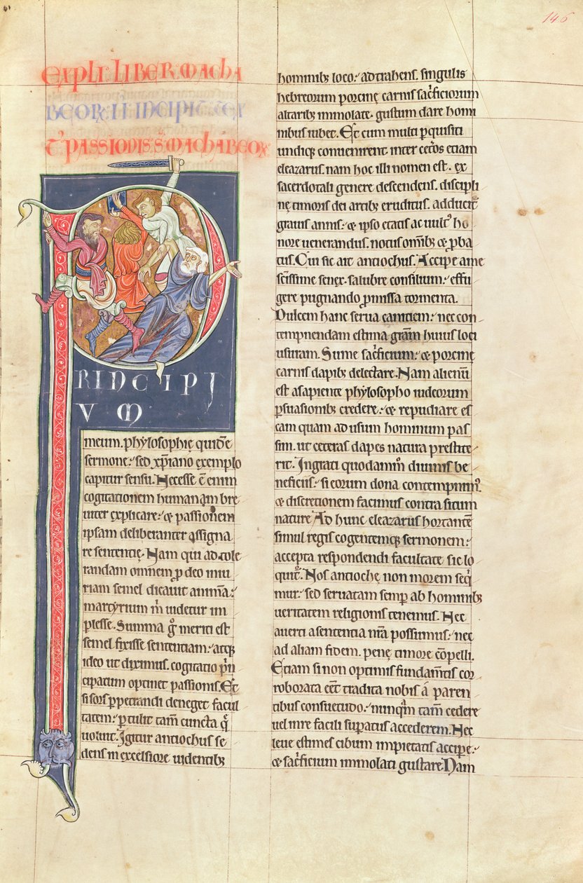 Ms 2 fol.146 t.2 Machabaeorum，来自Saint-Andre aux-Bois修道院的圣经 作者 法语学校