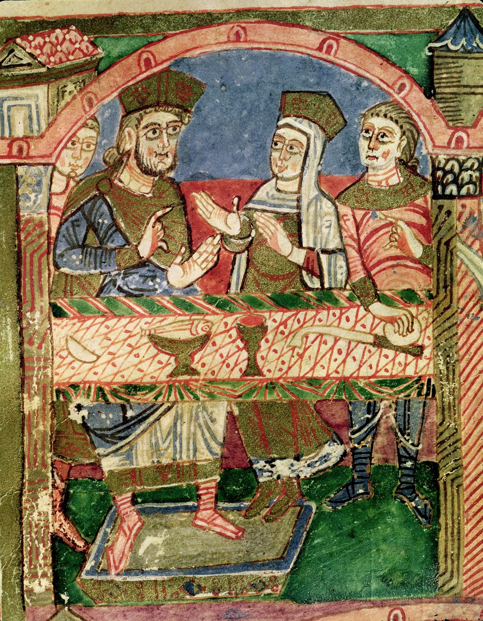 女士250 f.24r St. Radegund（518-87）来自圣拉德贡生活的Clothar I（497-561）（详情为173477） 作者 法语学校